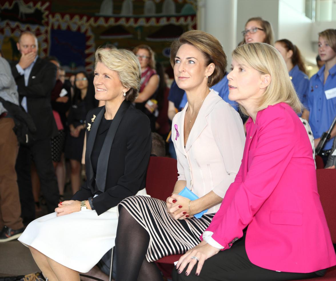 Foreign Minister Bishop, Senator Cash and Ambassador Stott Despoja. 3 March 2014.