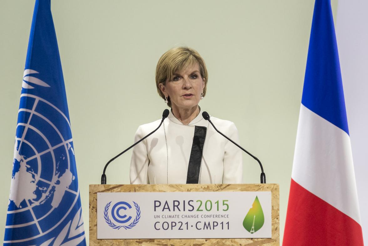 Minister Bishop delivering a national statement at the COP21 on Monday 7 December, 2015