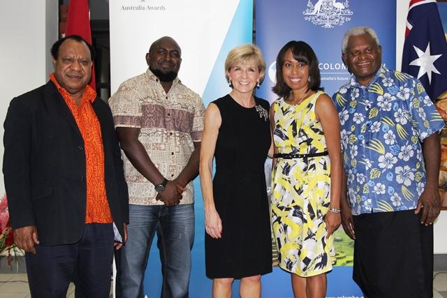 Minister Bishop at the official launch of the New Colombo Plan and alumni reception at the Australian High Commission in Port Moresby.