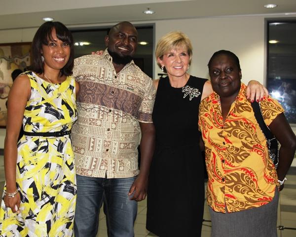 Minister Bishop at the official launch of the New Colombo Plan and alumni reception at the Australian High Commission in Port Moresby.