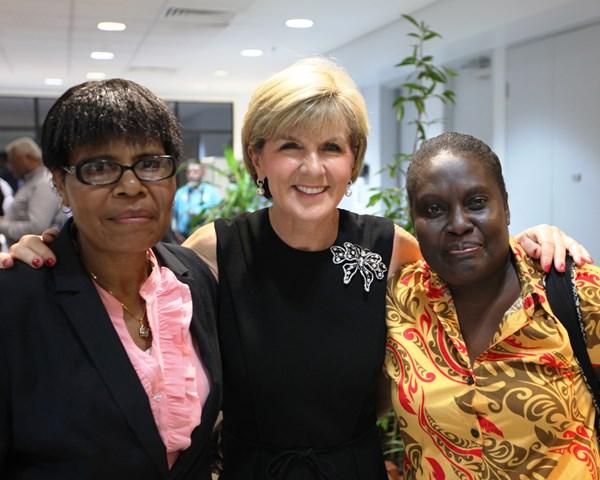 Minister Bishop at the official launch of the New Colombo Plan and alumni reception at the Australian High Commission in Port Moresby.