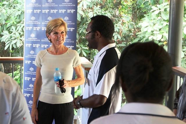 Foreign Minister Bishop at the Kumul Gamechangers morning tea.