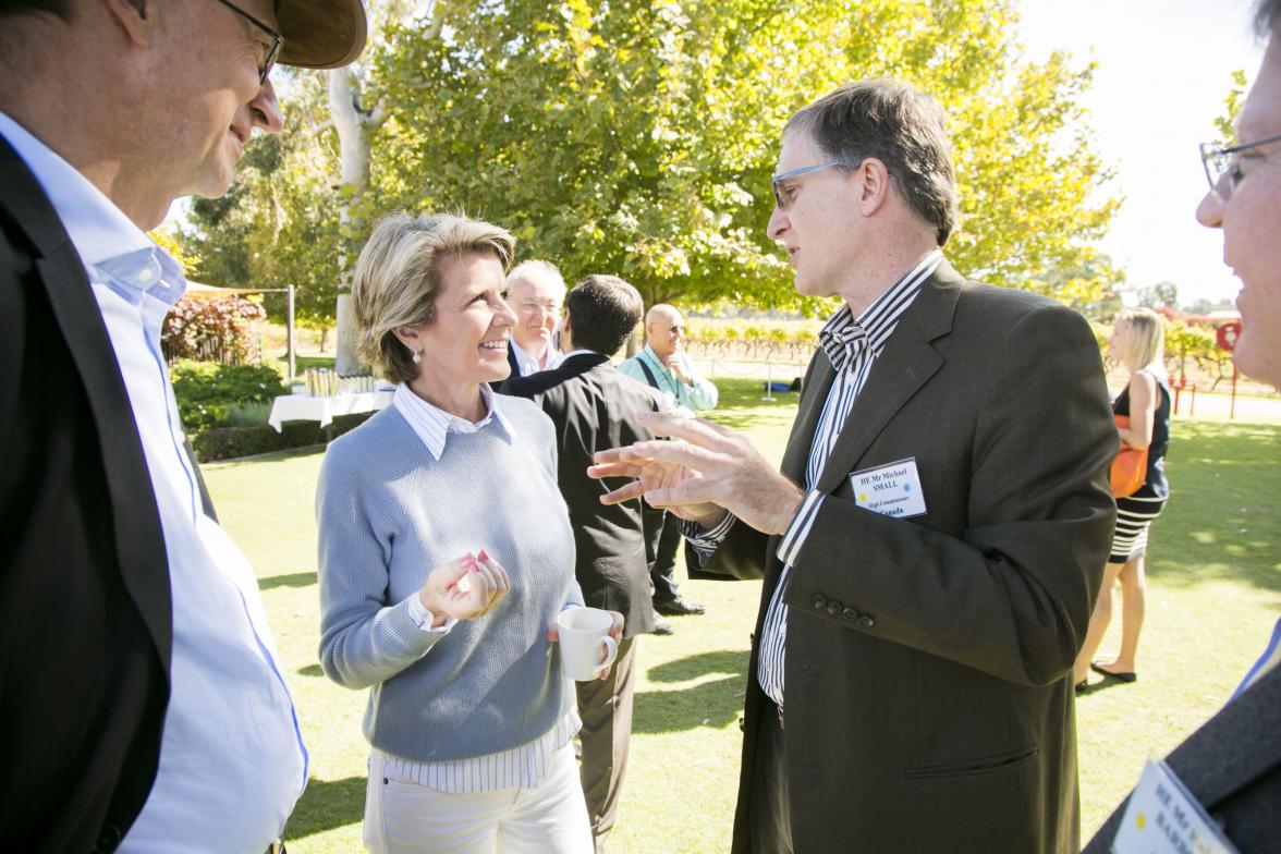 Foreign Minister Julie Bishop speaks with Croatia’s Ambassador to Australia Dr Damir Kusen.