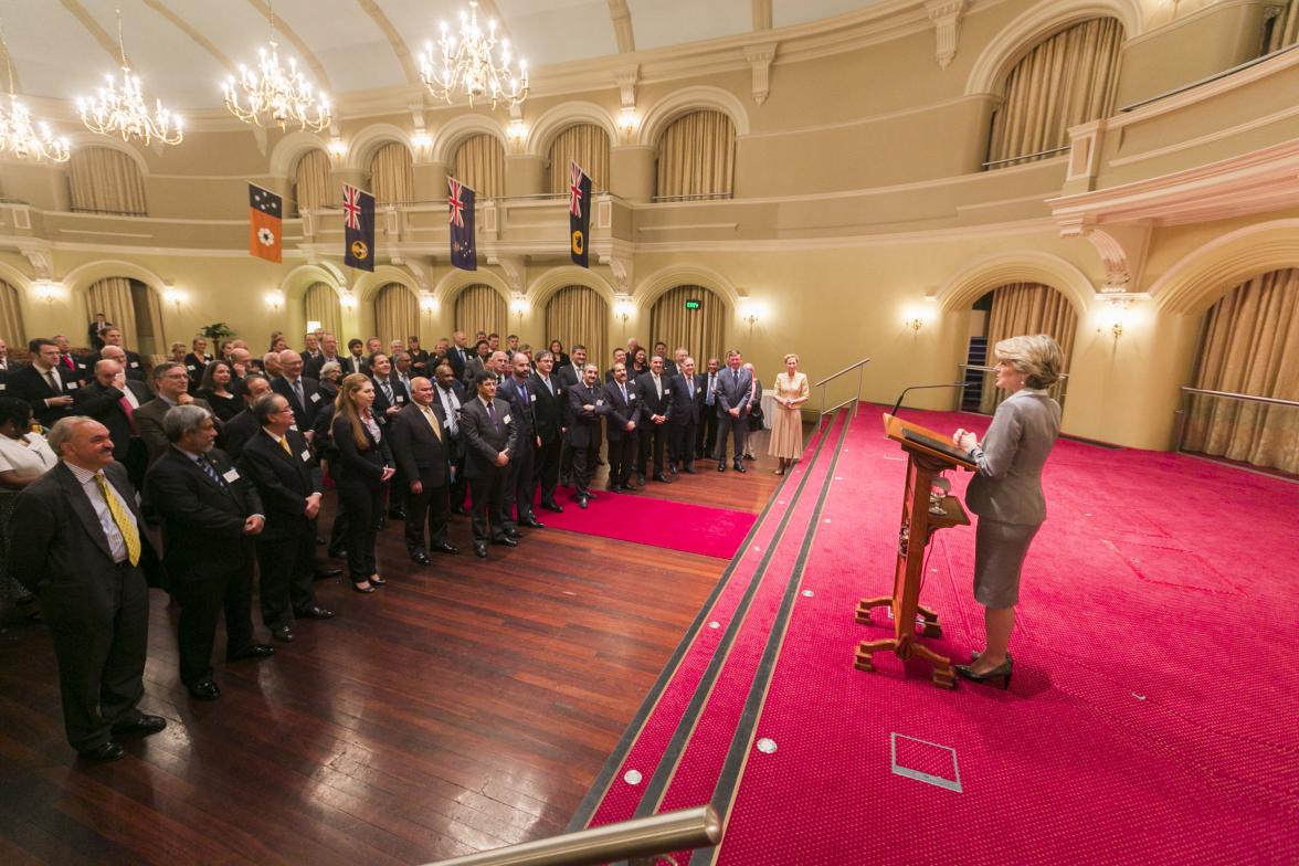 Foreign Minister Julie Bishop addresses visiting Heads of Mission at Government House, Western Australia