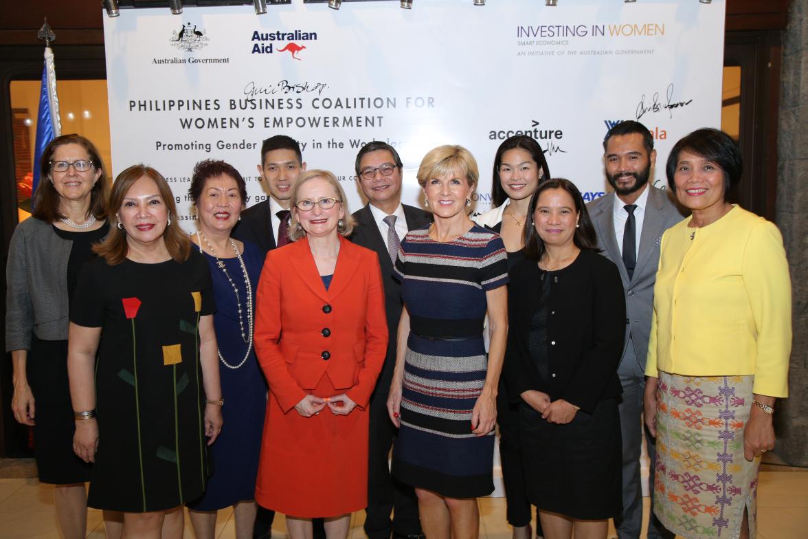 Foreign Minister Julie Bishop met with Philippine business leaders committed to driving change in their companies and investing in women through the Philippine Business Coalition for Women’s Empowerment, 16 March 2017. Photo credit: DFAT/Mark Alvarez