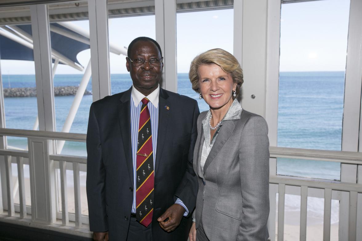 Foreign Minister Julie Bishop with the Ambassador for Uganda HE Enoch Nkuruho