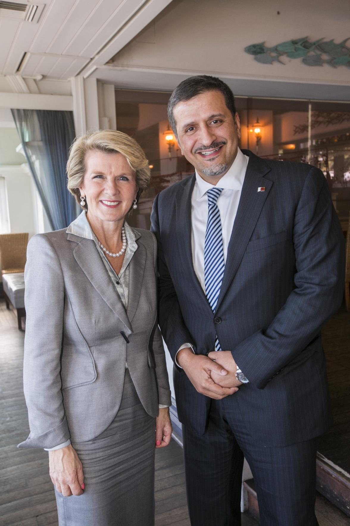 Foreign Minister Julie Bishop with Ambassador for Qatar HE Yousef Ali Al-Khater