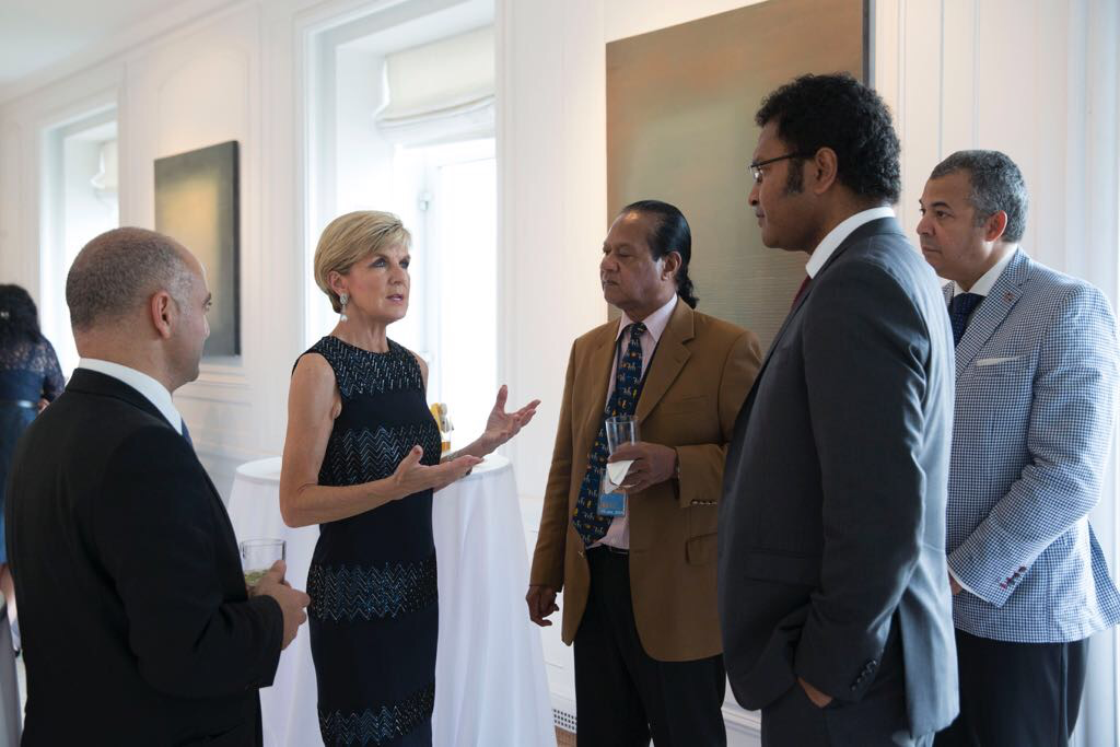 Foreign Minister Julie Bishop hosts a reception for representatives of Pacific and Small Island Developing States on May 2017. Photo credit: Andrew Kelly