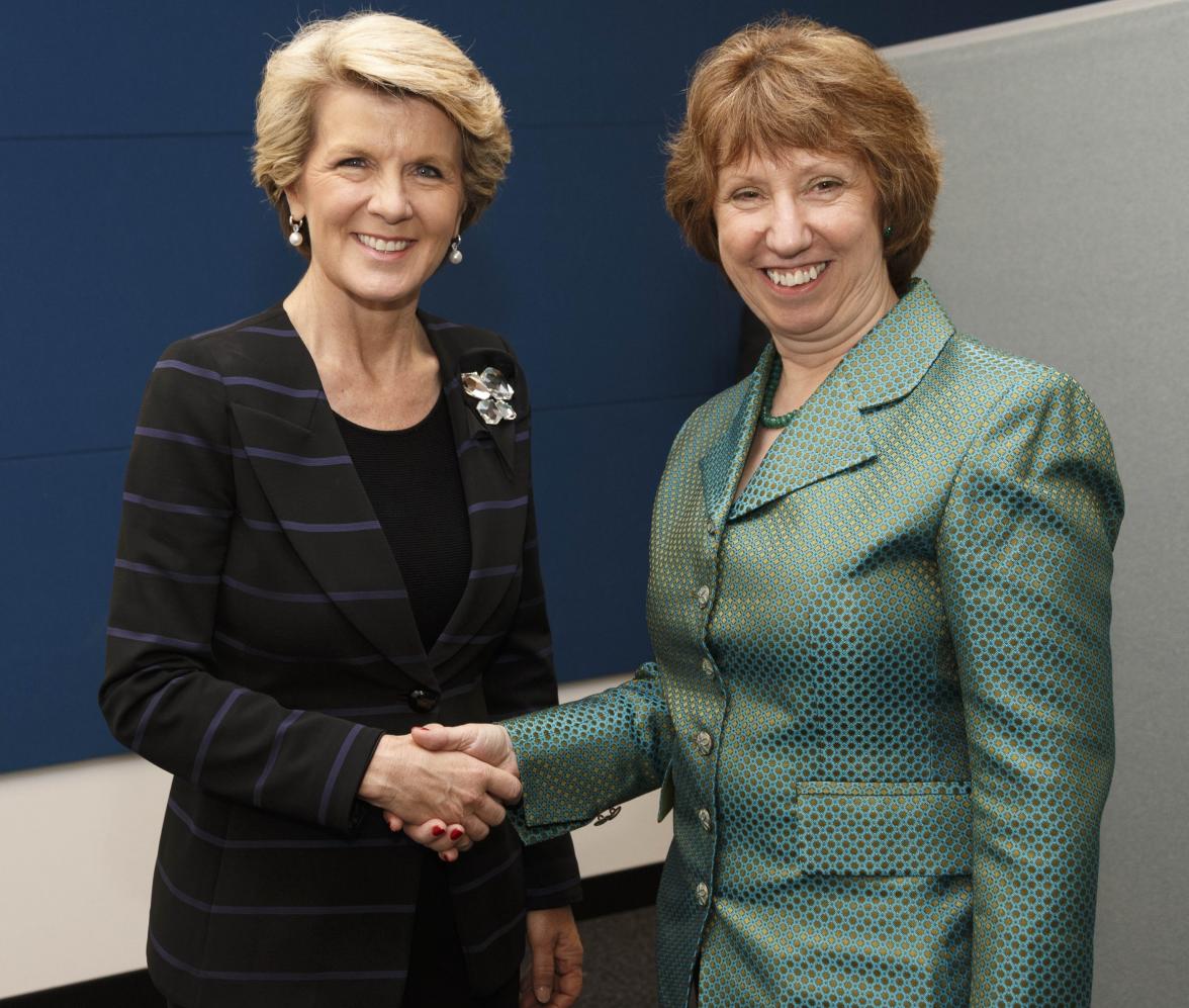 Foreign Minister Julie Bishop meets with Baroness Catherine Ashton, High Representative for Foreign Affairs and Security Policy and Vice President of the European Commission, at the United Nations in New York.