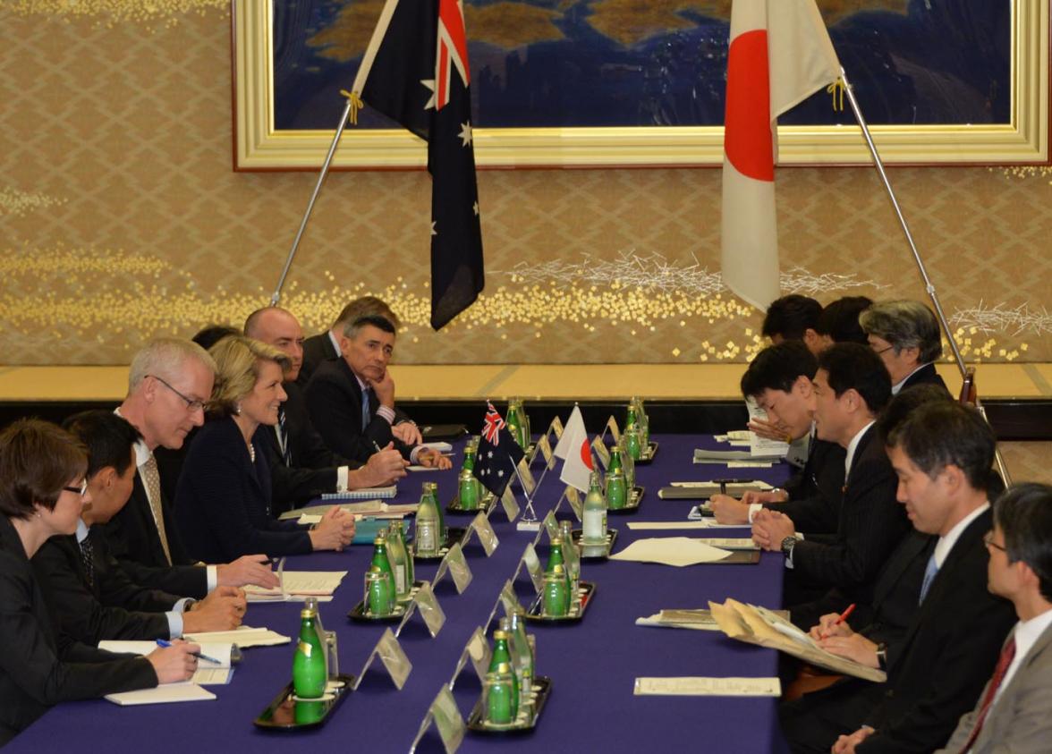 Bilateral with Japanese Minister for Foreign Affairs Fumio Kishida in Tokyo. 15 October 2013.