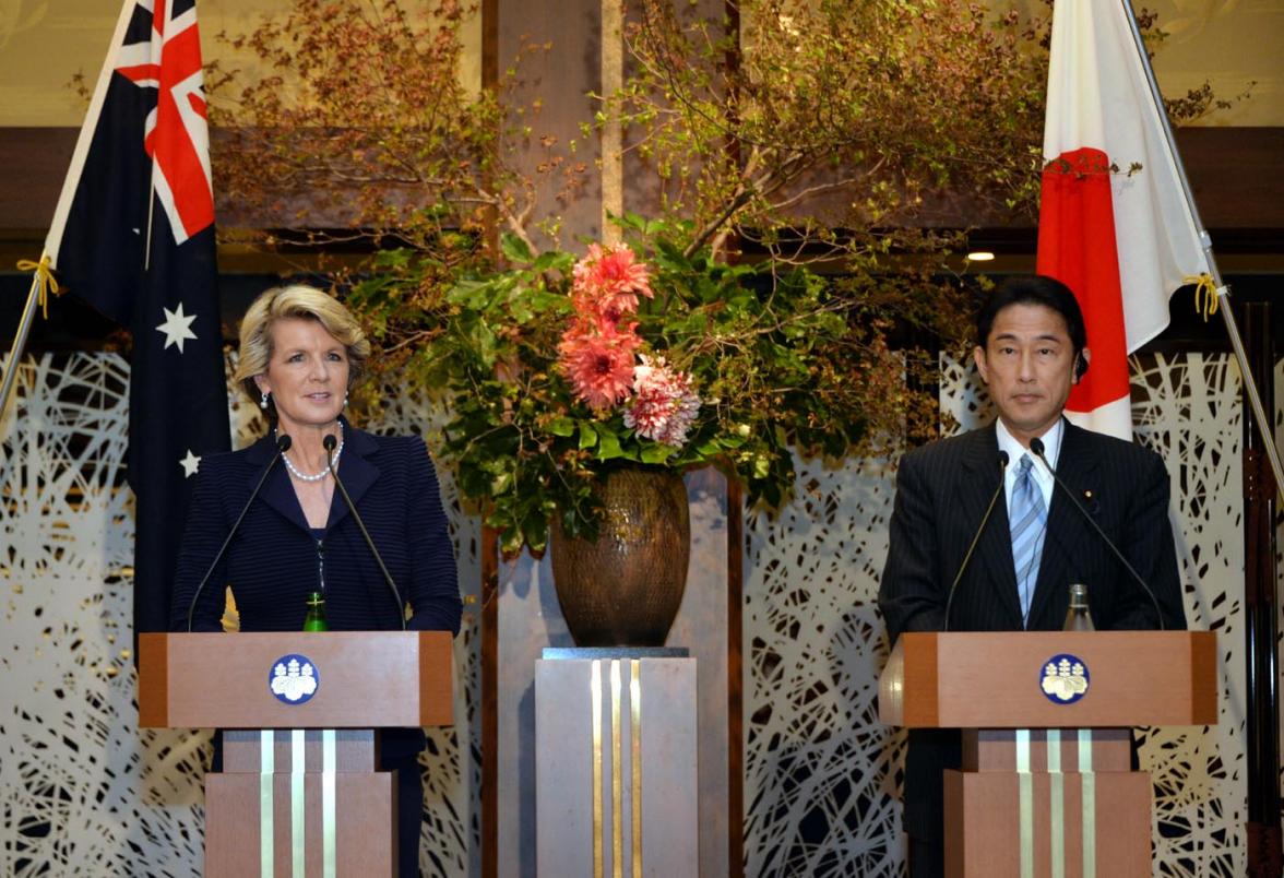 Joint media conference with Japanese Minister for Foreign Affairs Fumio Kishida in Tokyo. 15 October 2013.