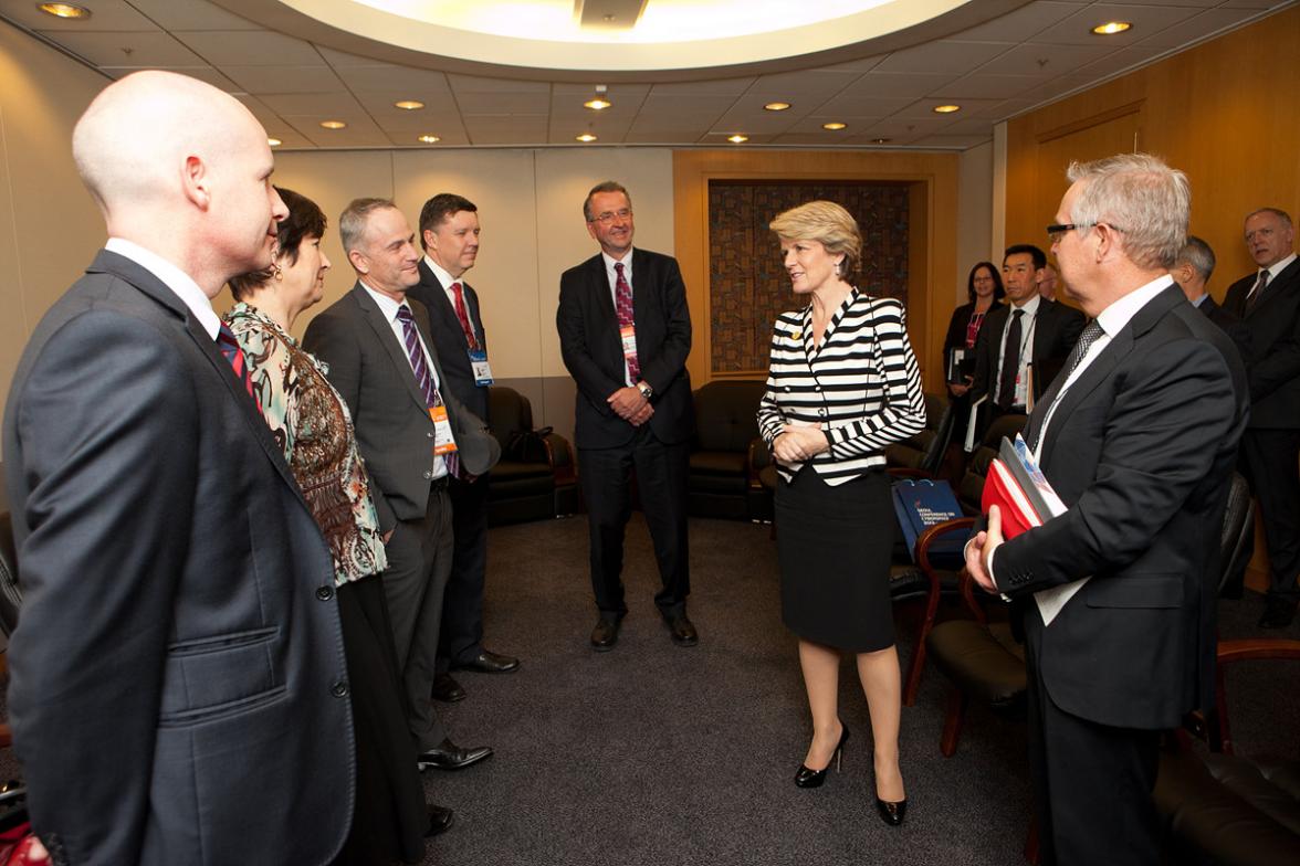 Foreign Minister Julie Bishop meeting with the Australian business delegation.