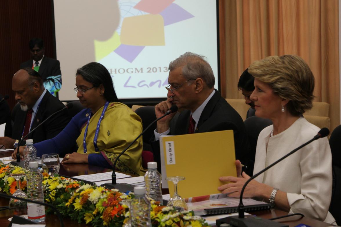 Foreign Minister Julie Bishop attends the Commonwealth Ministerial Action Group meeting at CHOGM.