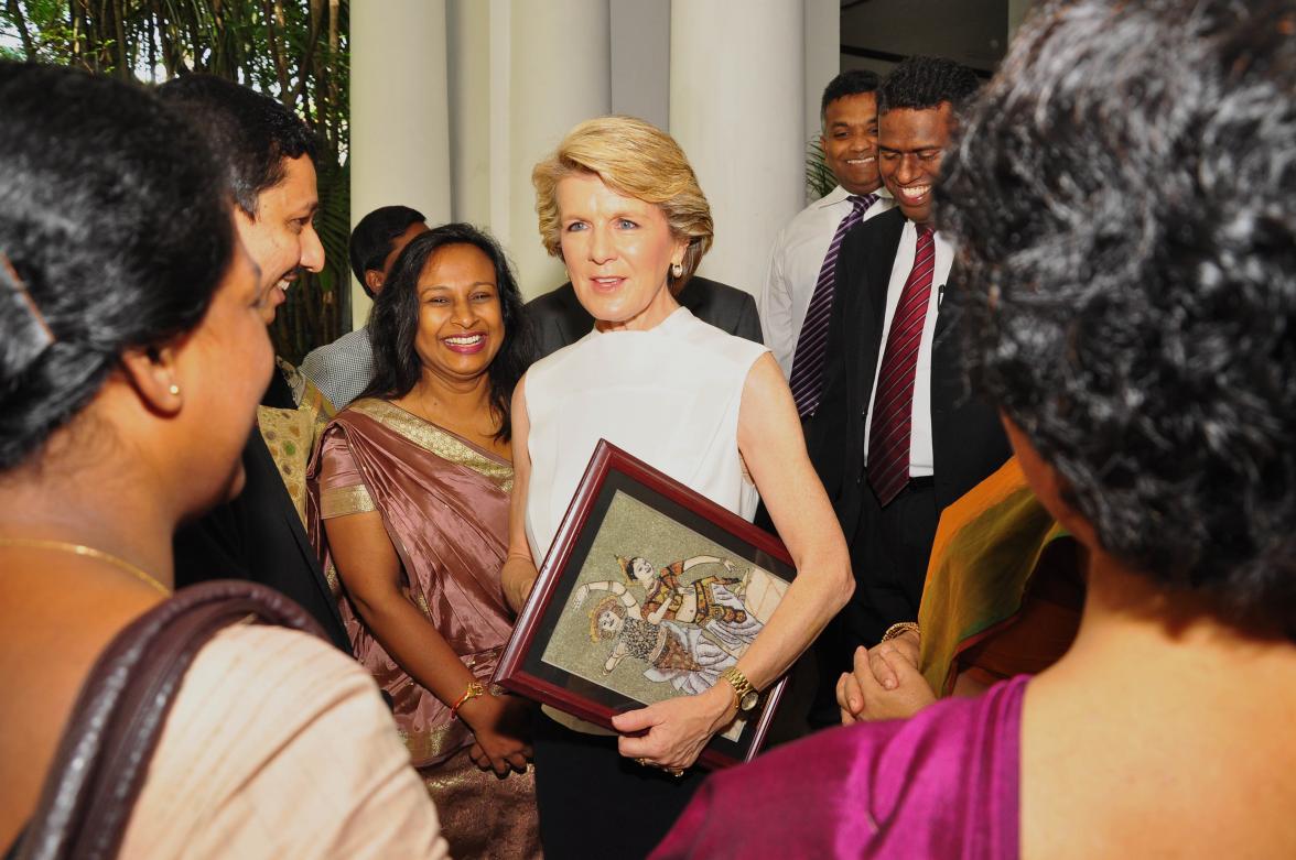 Foreign Minister Julie Bishop at an Australian alumni event at the Residence