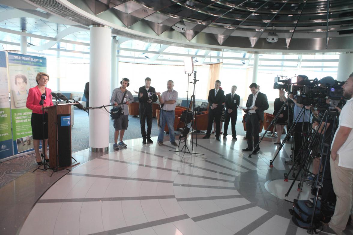 Foreign Minister Julie Bishop launches the new Smartraveller advertising campaign encouraging Australians to make informed travel choices and to travel smarter.  28 November 2013

Photo: Jason McCormack