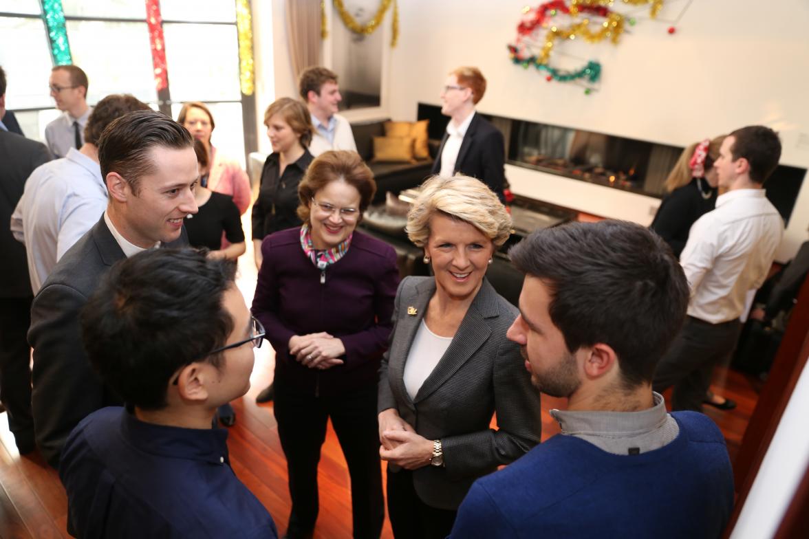 Foreign Minister meets with young Australians living, studying and working in Beijing to discuss New Colombo Plan initiative. December 2013