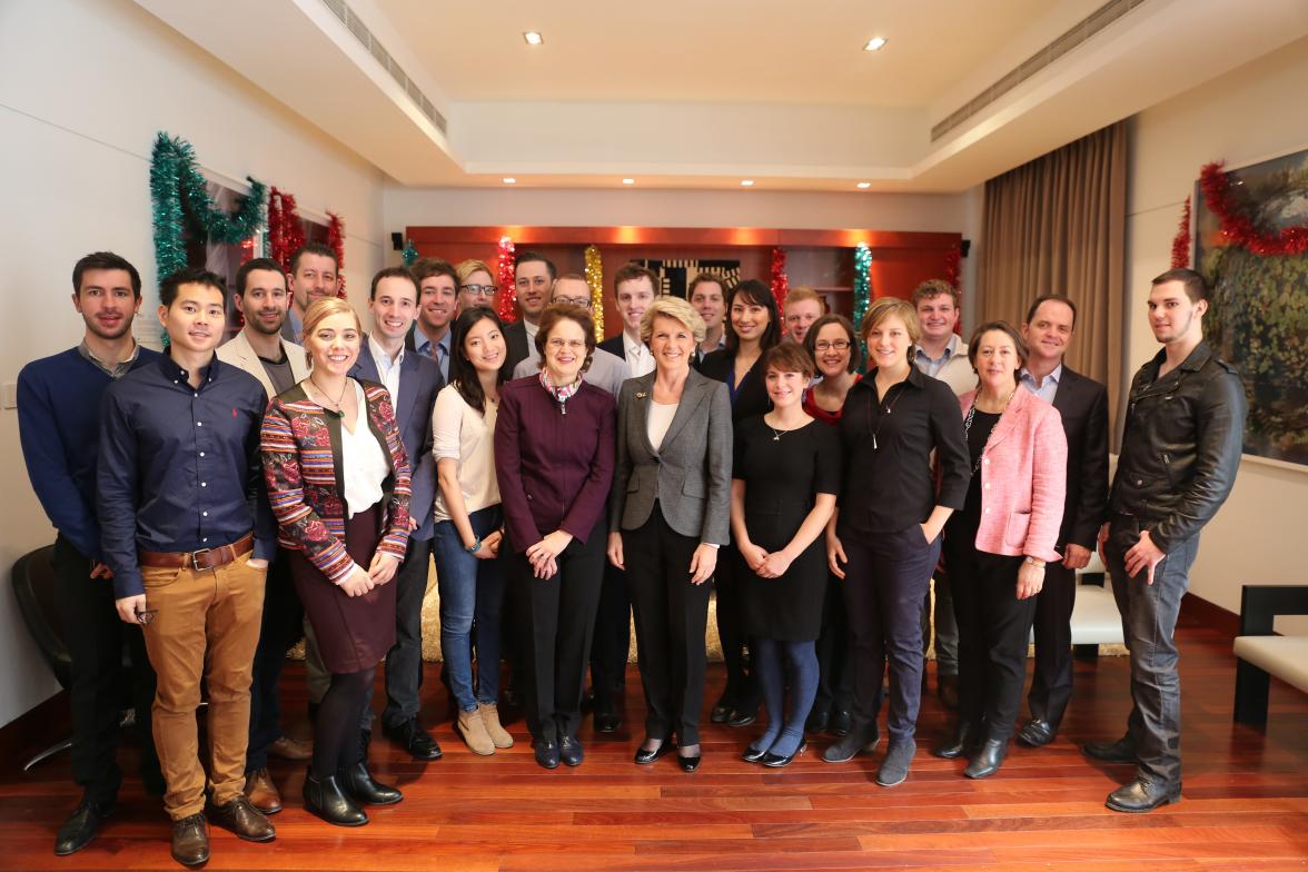 Foreign Minister meets with young Australians living, studying and working in Beijing to discuss New Colombo Plan initiative. December 2013