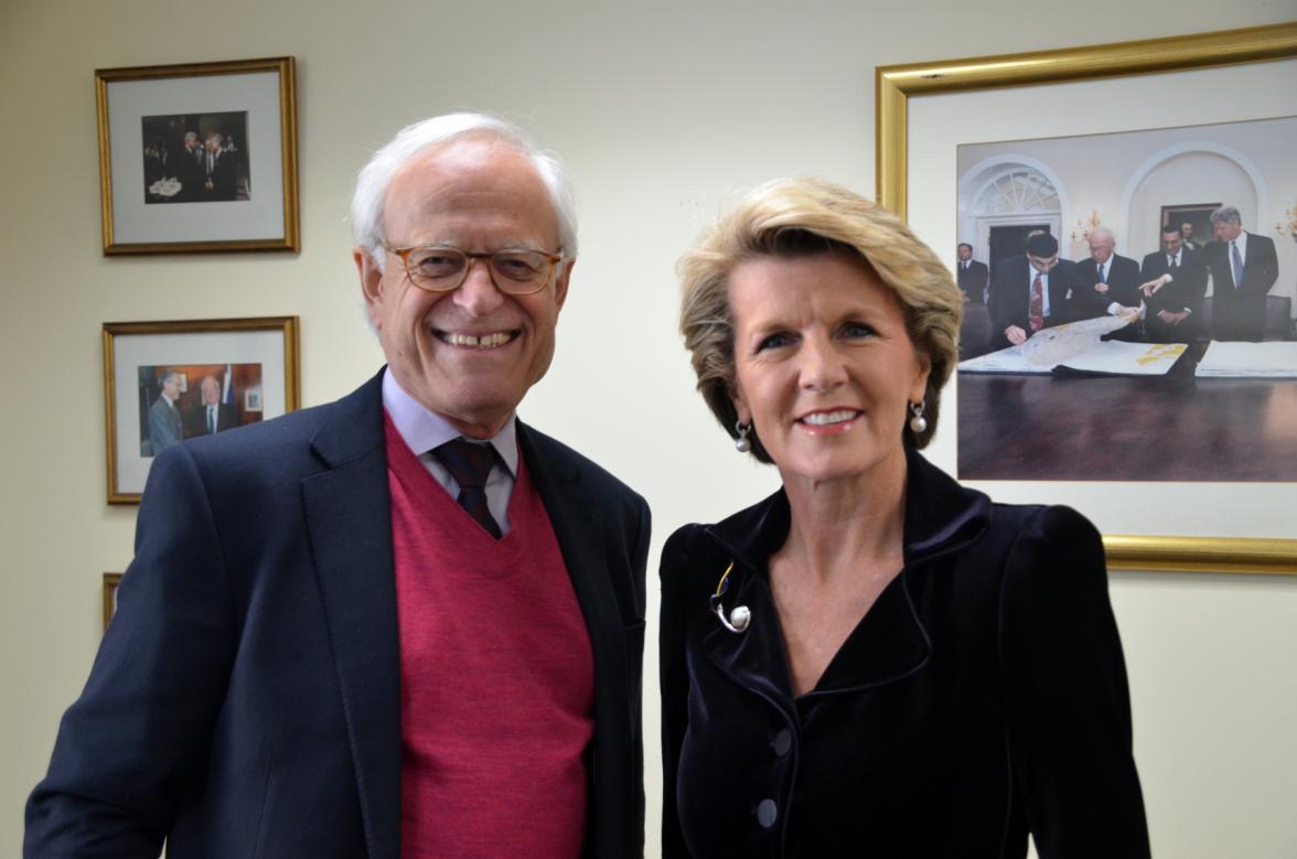 Foreign Minister Julie Bishop meets with US Ambassador Martin Indyk, Special Envoy for Israeli-Palestinian Negotiations at the Department of State, Washington DC on 22 January 2014.