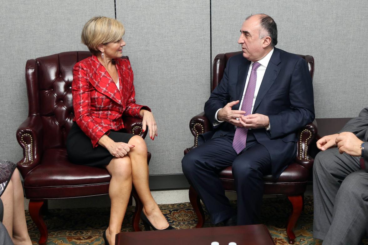 Australian Minister for Foreign Affairs Julie Bishop during a bilateral meeting with Dr Elmar Mammadyarov, Minister of Foreign Affairs of the Republic of Azerbaijan at UN Headquarters in New York, Tuesday September 20, 2016. photo by Trevor Collens/DFAT