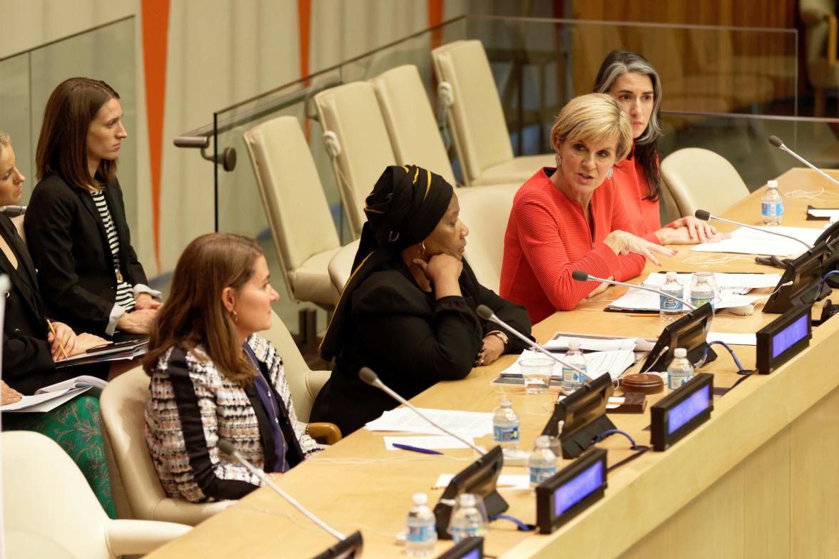 Australian Minister for Foreign Affairs Julie Bishop during the Making Every Woman and Girl Count Event  at UN Headquarters in New York, Wednesday September 21, 2016. photo by Trevor Collens/DFAT