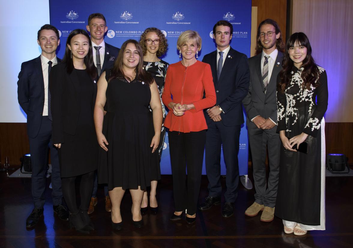 Foreign Minister Julie Bishop with scholars from Australia National University ANU