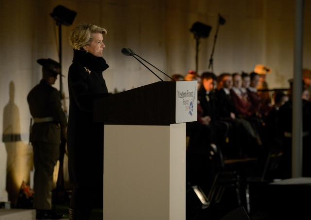 Foreign Minister Bishop at the ANZAC Day Dawn Service in Villers-Bretonneux. 25 April 2014.