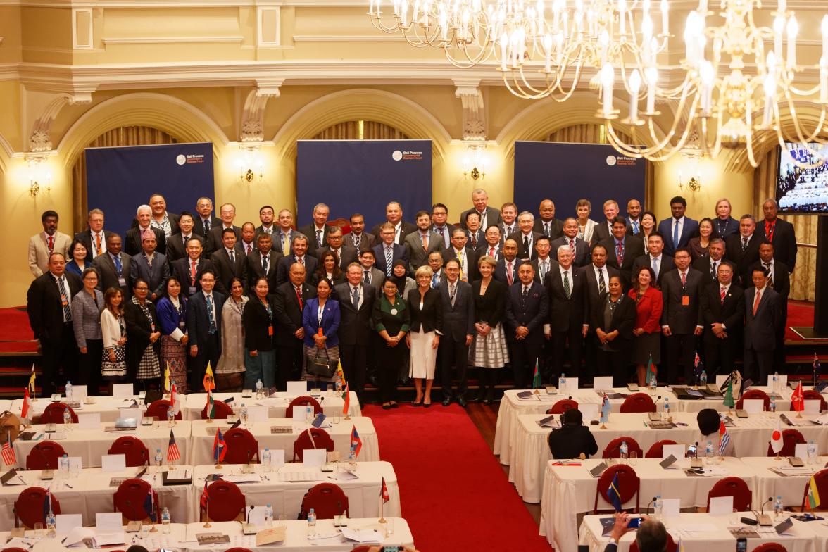 Government and Business leaders at the Bali Process Government and Business Forum in Perth, 25 August 2017.