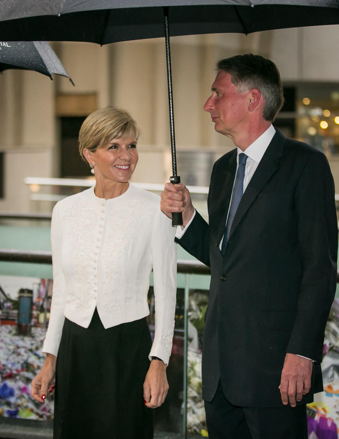 Foreign Minister Julie Bishop and UK Foreign Secretary Philip Hammond.