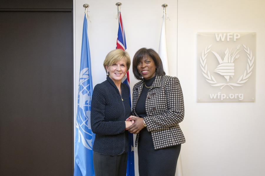 Minister for Foreign Affairs, the Hon. Julie Bishop MP, meets Ertharin Cousin, Executive Director of the World Food Programme (WFP) at the WFP Headquarters, Rome, 3 February 2016.