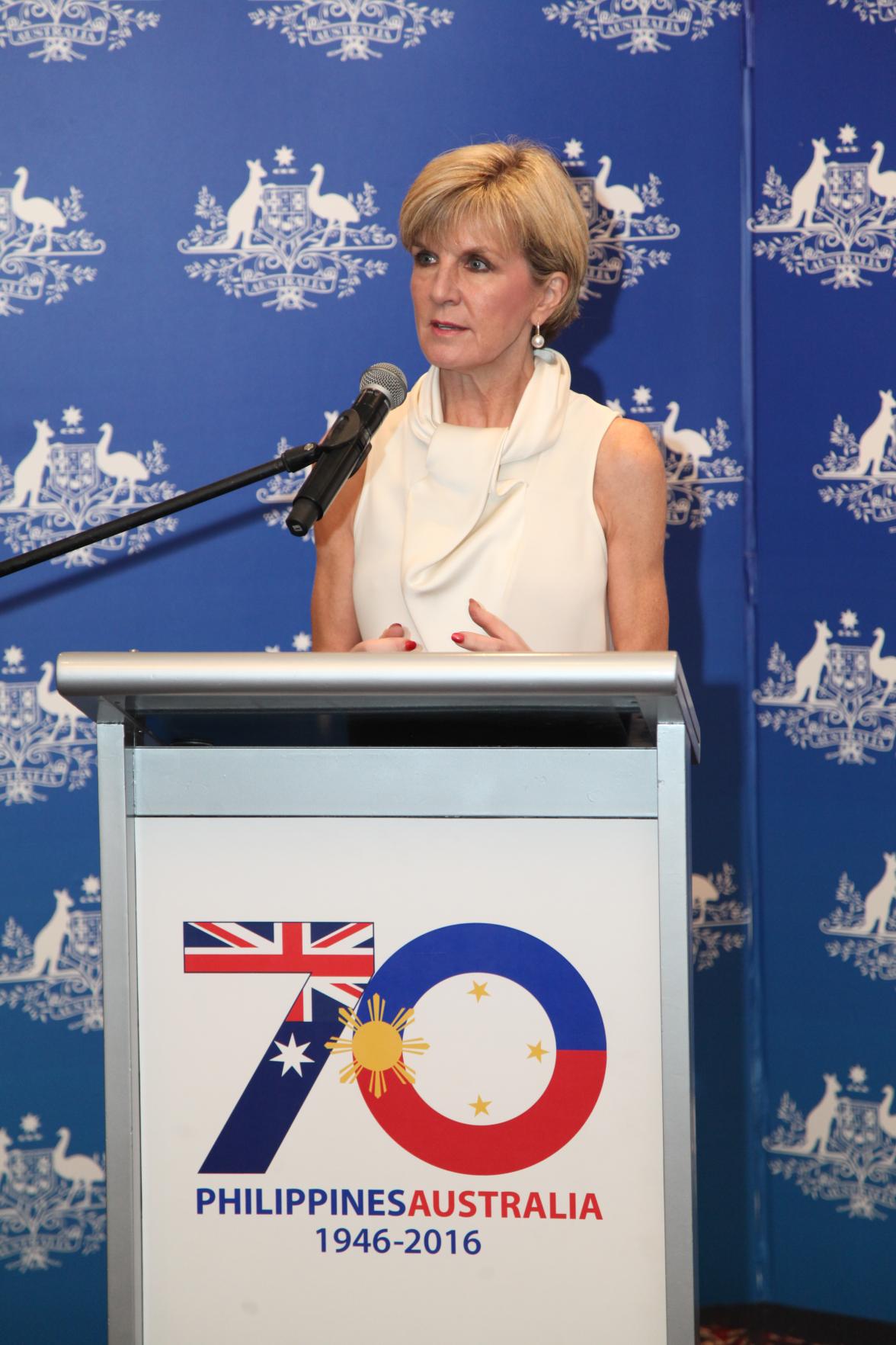 Foreign Minister Bishop announced the Australian Government’s child protection program in Manila, 18 November 2015. Photo by Mark Alvarez.