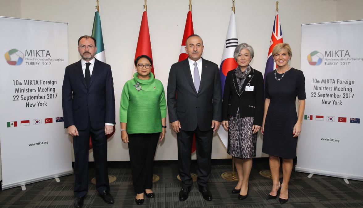 Foreign Minister Julie Bishop joins the foreign ministers of Mexico, Indonesia, Republic of Korea, and Turkey at a meeting of MIKTA foreign ministers on the margins of the United Nations General Assembly in New York on 22 September 2017. 