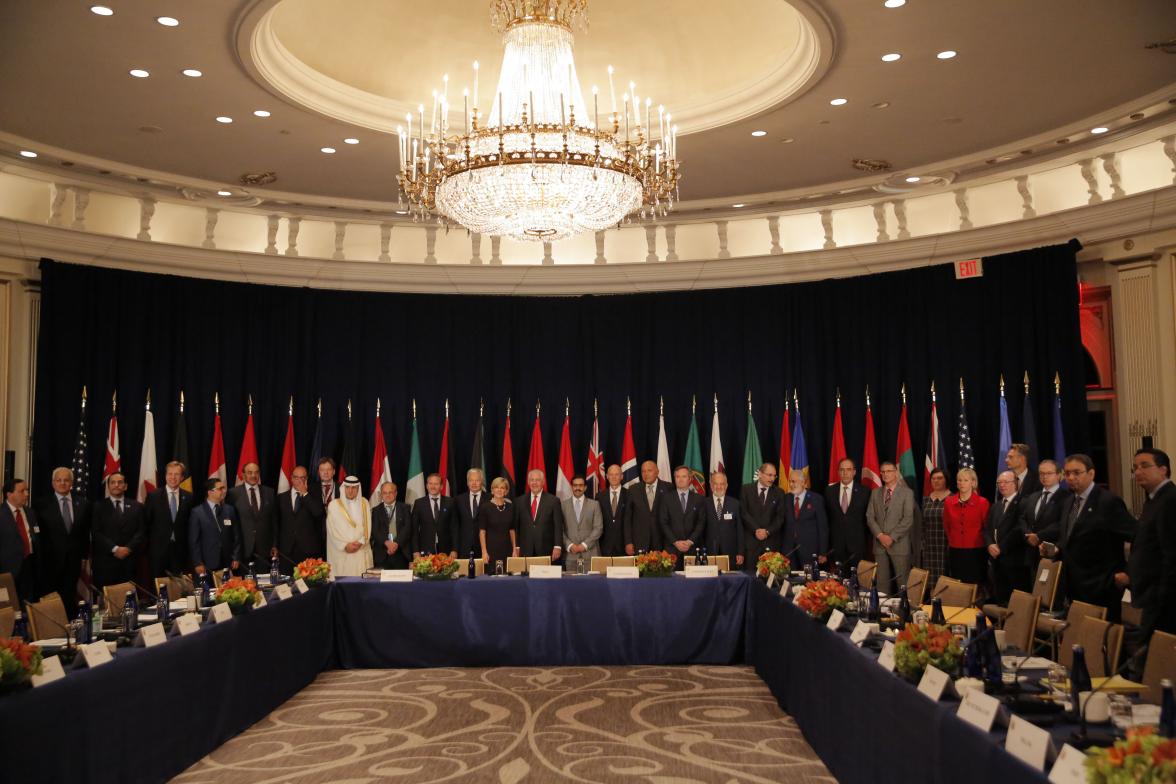 Foreign Minister Julie Bishop attends a meeting of foreign ministers of the Global Coalition to Defeat ISIS on the margins of the United Nations General Assembly in New York on 22 September 2017. 