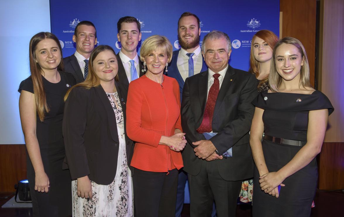 Foreign Minister Julie Bishop with scholars from Griffith University and Professor Ian O’Connor, Vice-President and Chancellor of Griffith University