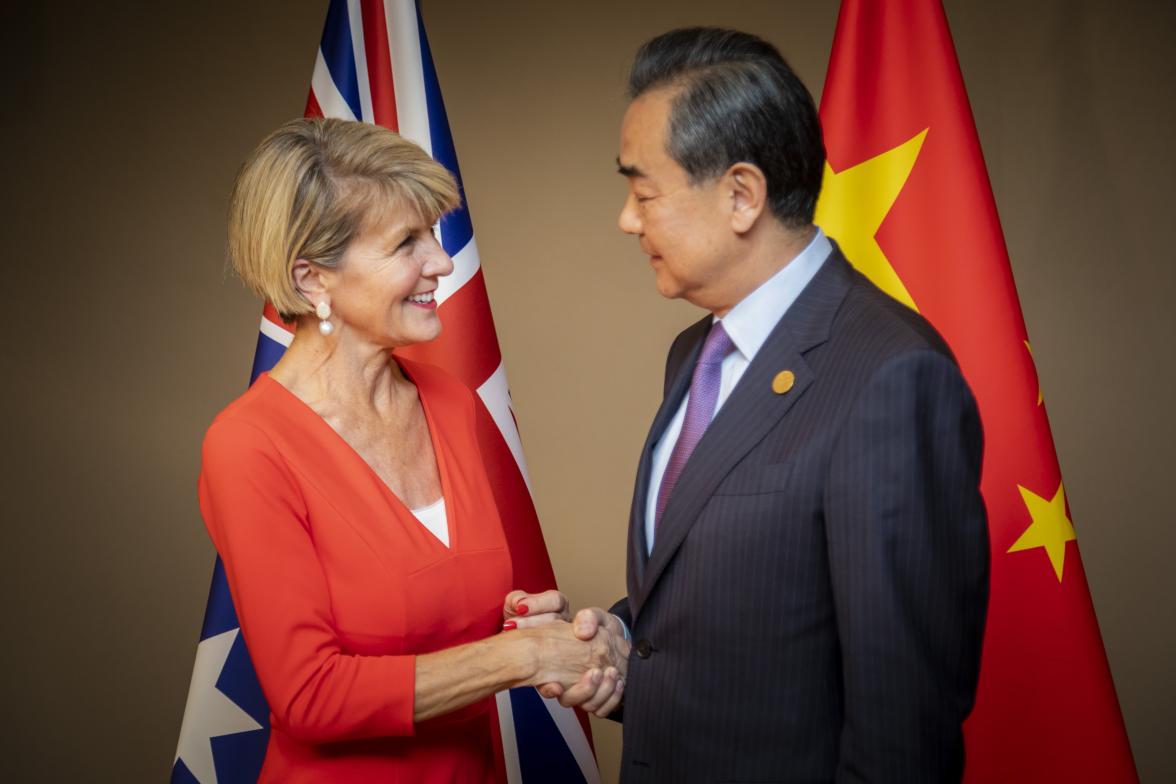 Foreign Minister Julie Bishop meets her Chinese counterpart Wang Yi in the context of the G20 Meeting of Foreign Affairs Ministers in Buenos Aires, Argentina.