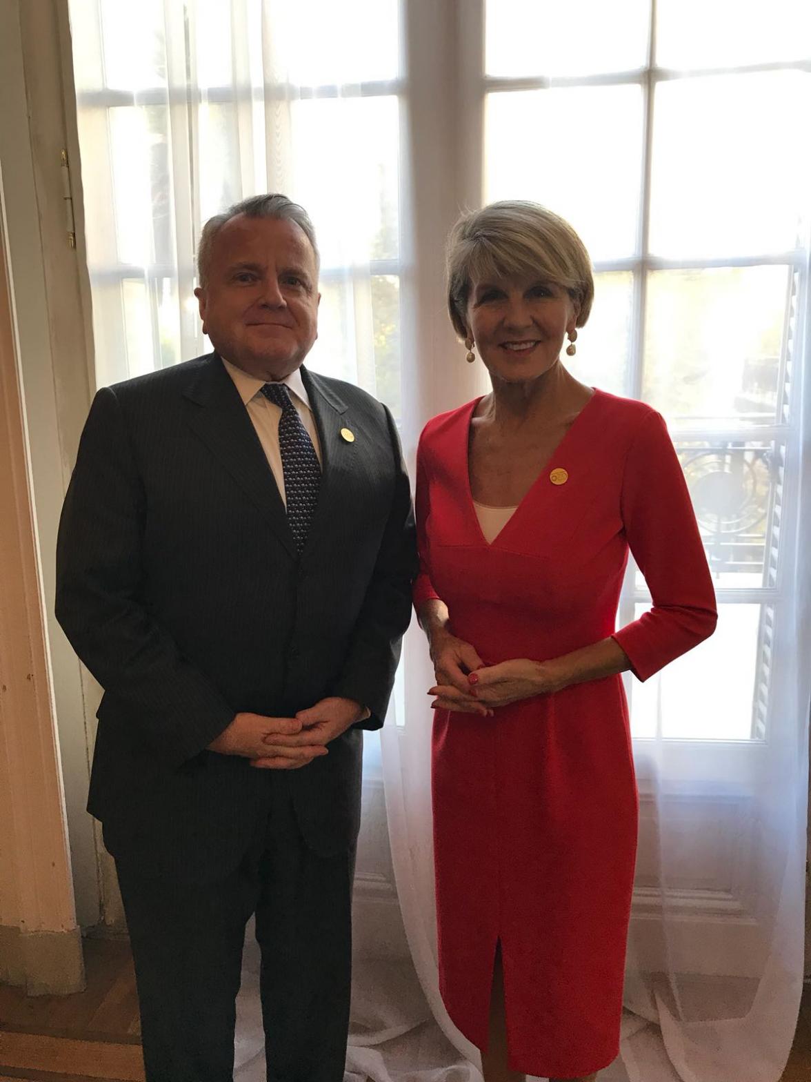 Foreign Minister Julie Bishop meets United States Deputy Secretary of State John J. Sullivan in the context of the G20 Meeting of Foreign Affairs Ministers in Buenos Aires, Argentina