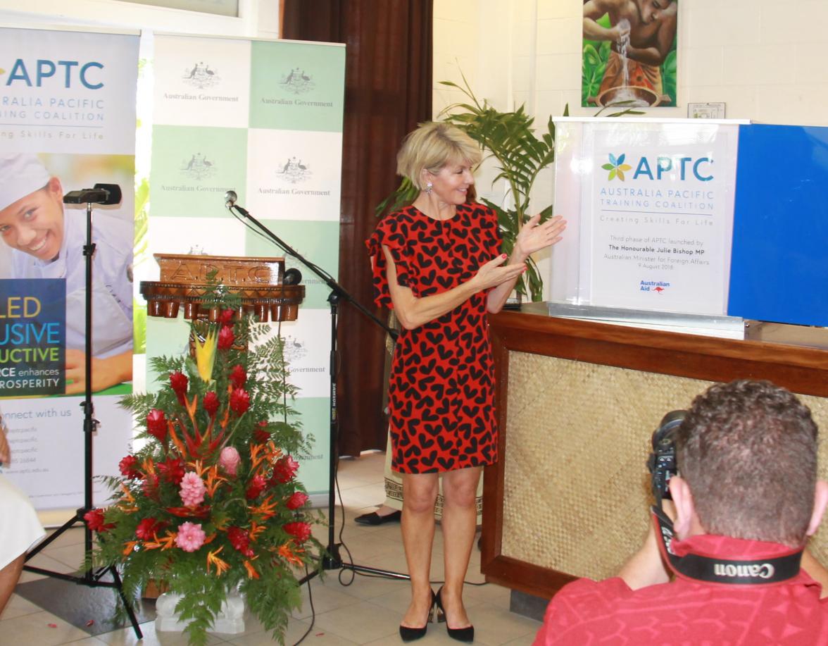 Foreign Minister Julie Bishop launched the third phase of the Australia Pacific Technical College