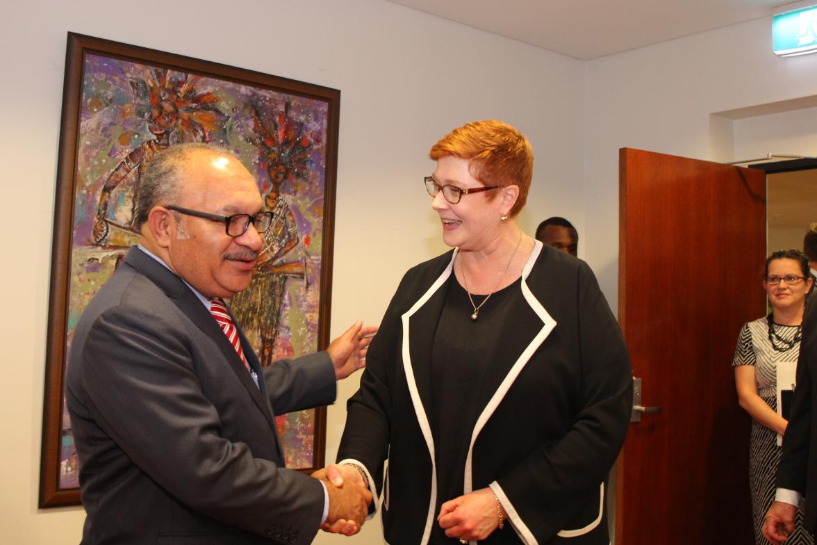 Foreign Minister Marise Payne meeting PNG Prime Minister Peter O’Neill