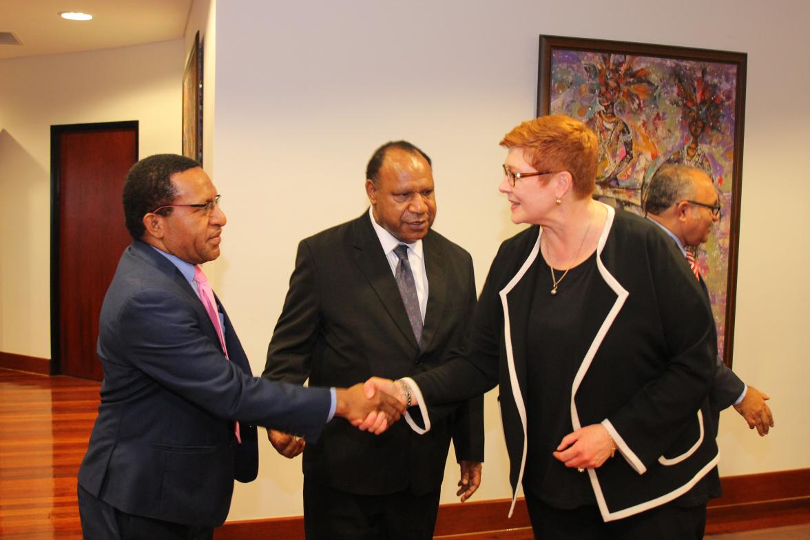 Foreign Minister Marise Payne meeting Vice Minister for Sports, Wesley Raminai