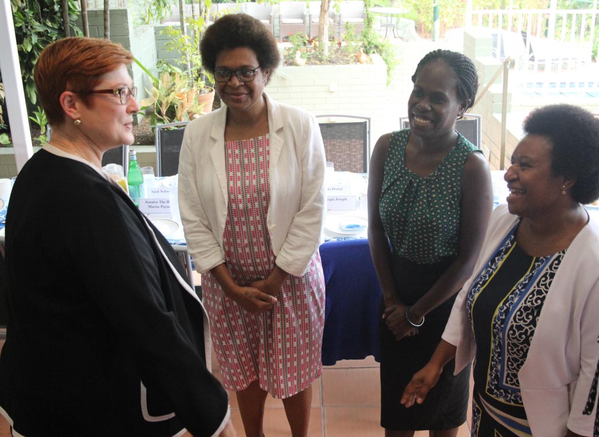 Foreign Minister Marise Payne meeting PNG women leaders at a breakfast in Port Moresby