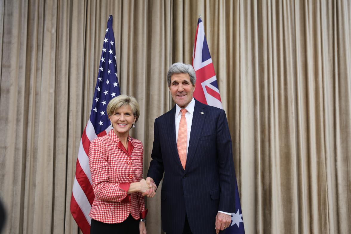 Minister Bishop meets the Hon John Kerry, Secretary of State, United States of America at China National Convention Centre - Beijing, 8 November 2014 