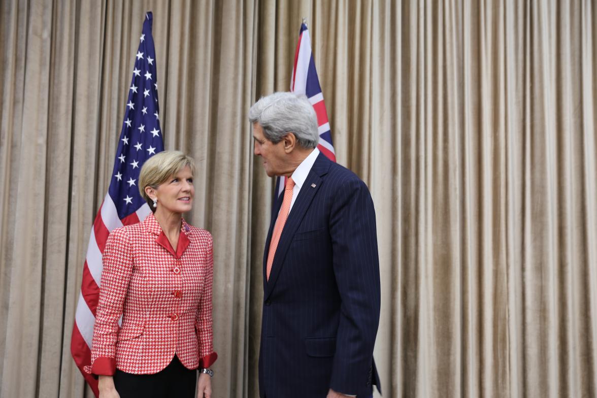 Minister Bishop meets the Hon John Kerry, Secretary of State, United States of America at China National Convention Centre - Beijing, 8 November 2014