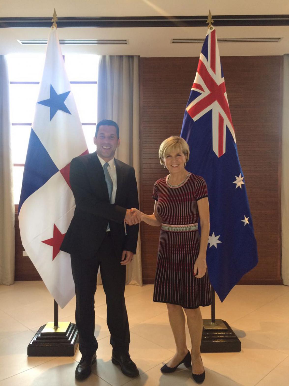 Minister Julie Bishop and Vice Foreign Minister Luis Miguel at Ministry of Foreign Affairs, 28 June 2017.