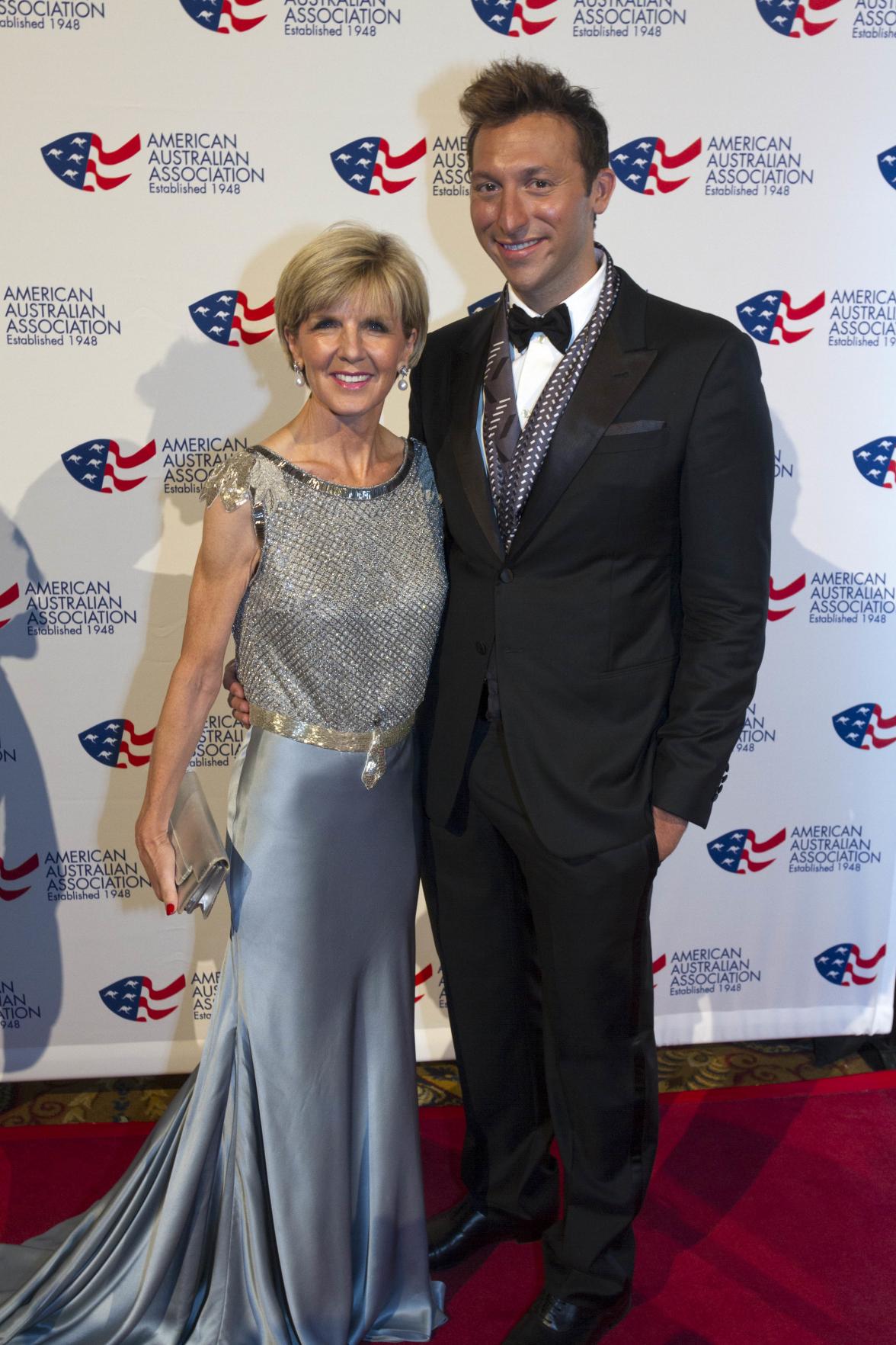 Australian Foreign Minister Julie Bishop with Olympic champion Ian Thorpe at the Australian American Association (AAA) Australia Day Black Tie Gala. photo by Trevor Collens. New York, January 23, 2015. 