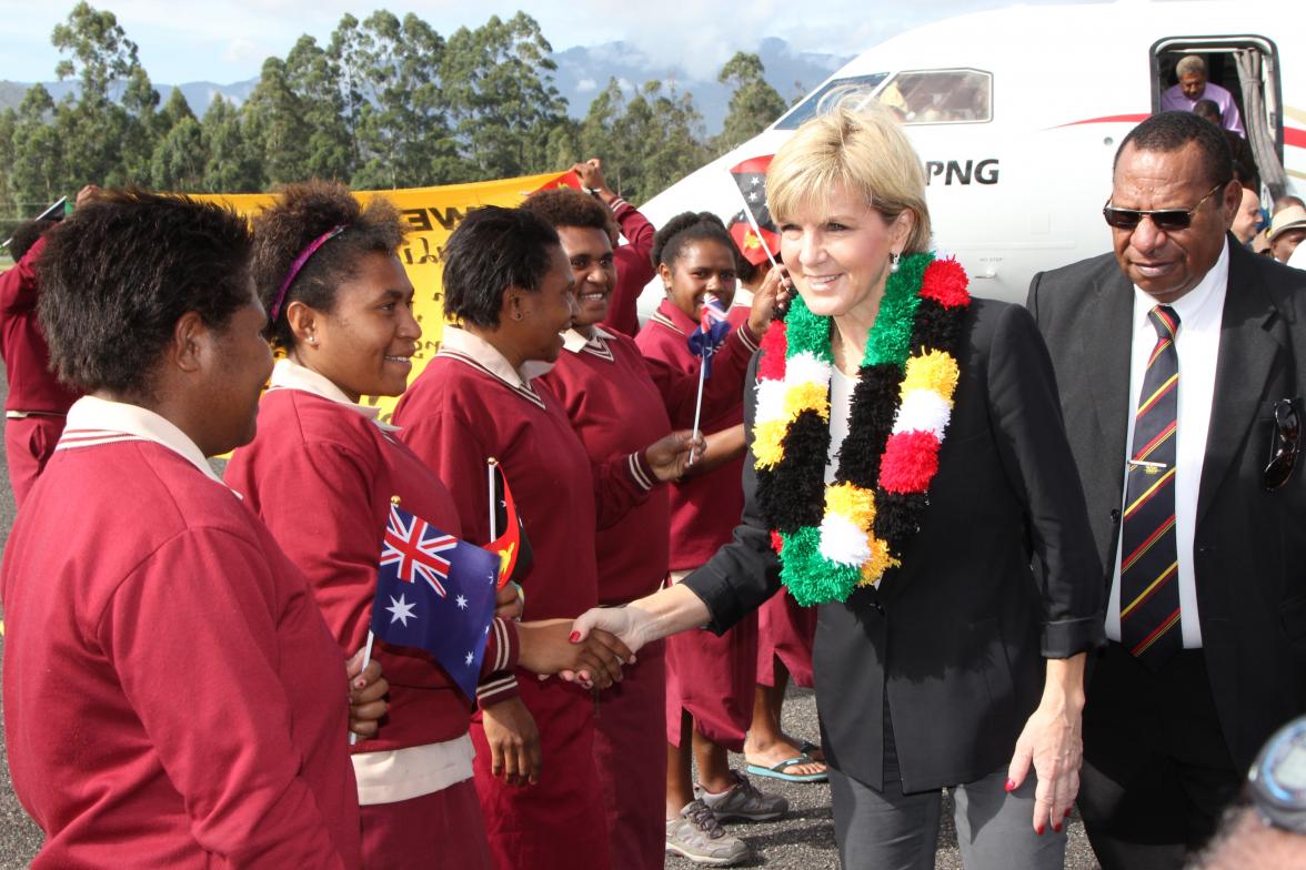 Visit to Papua New Guinea - Minister Bishop arrives in Wapenamanda