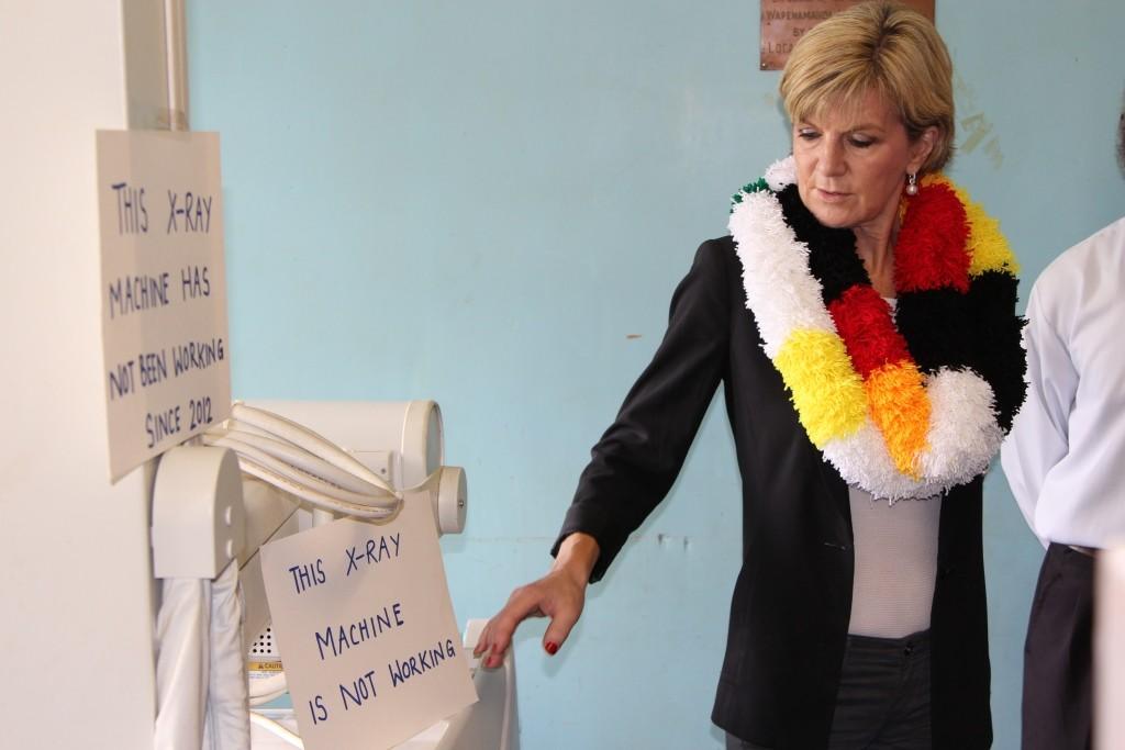 Foreign Minister Bishop visits Mambisanda Immanuel Lutheran District Hospital.