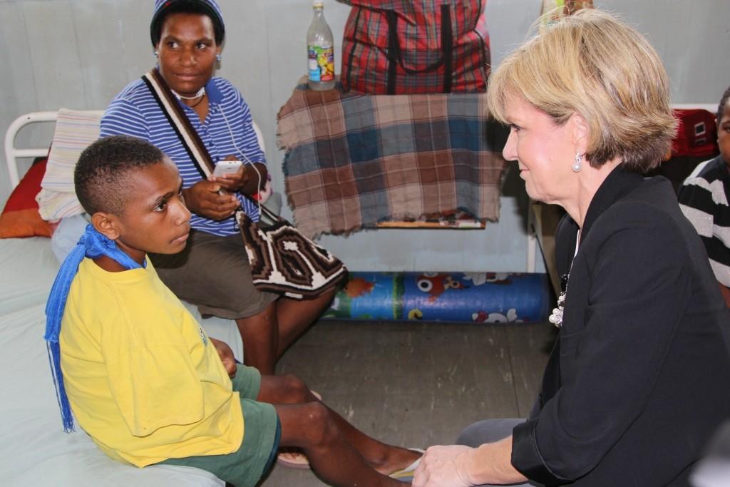 Foreign Minister Bishop visits Mambisanda Immanuel Lutheran District Hospital.