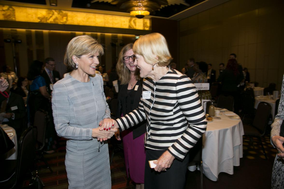 Foreign Minister Julie Bishop with delegates at the IORA 2014 Women’s Economic Empowerment Breakfast.