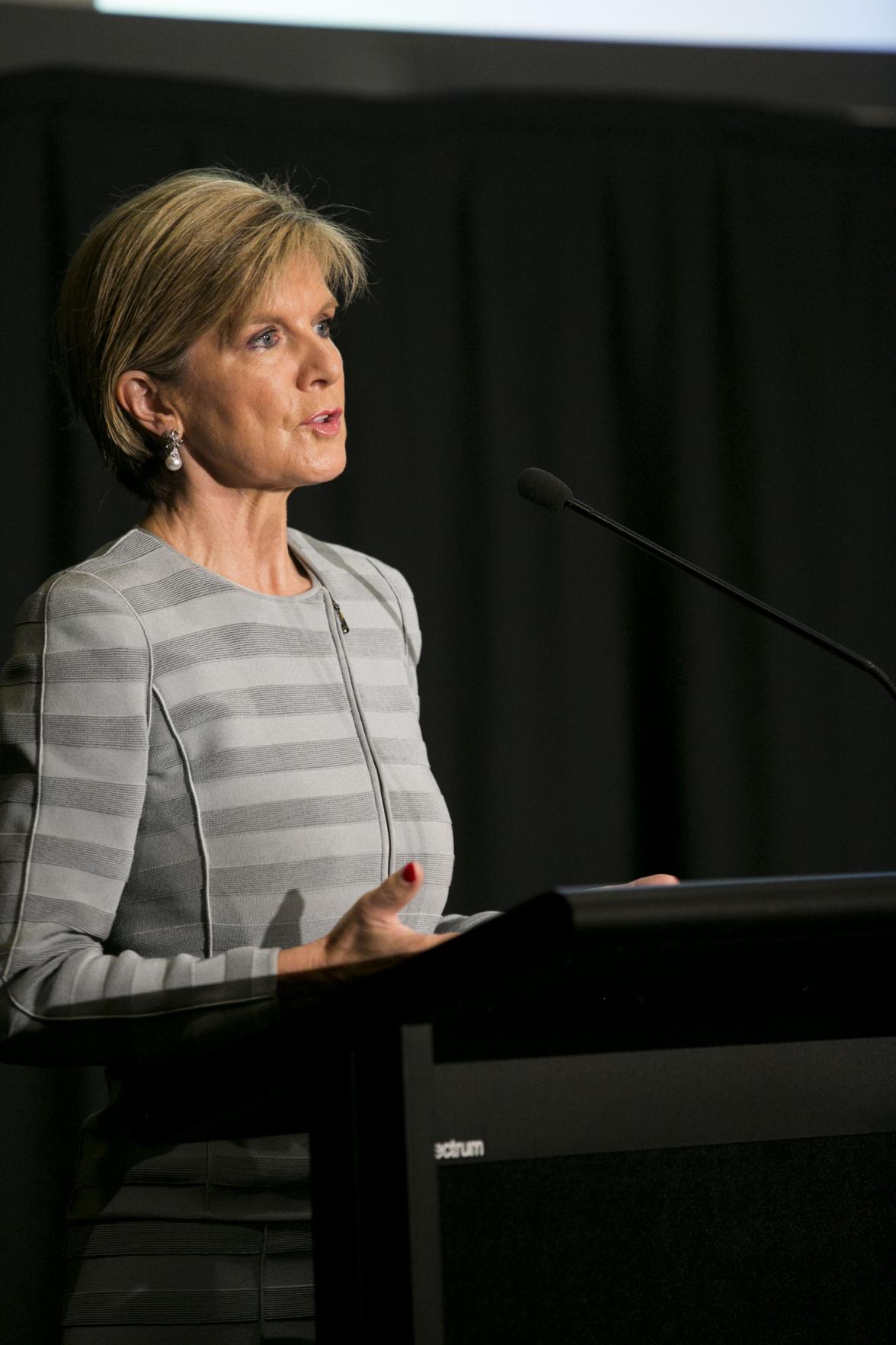 Foreign Minister Julie Bishop addresses the IORA 2014 Women’s Empowerment Breakfast.