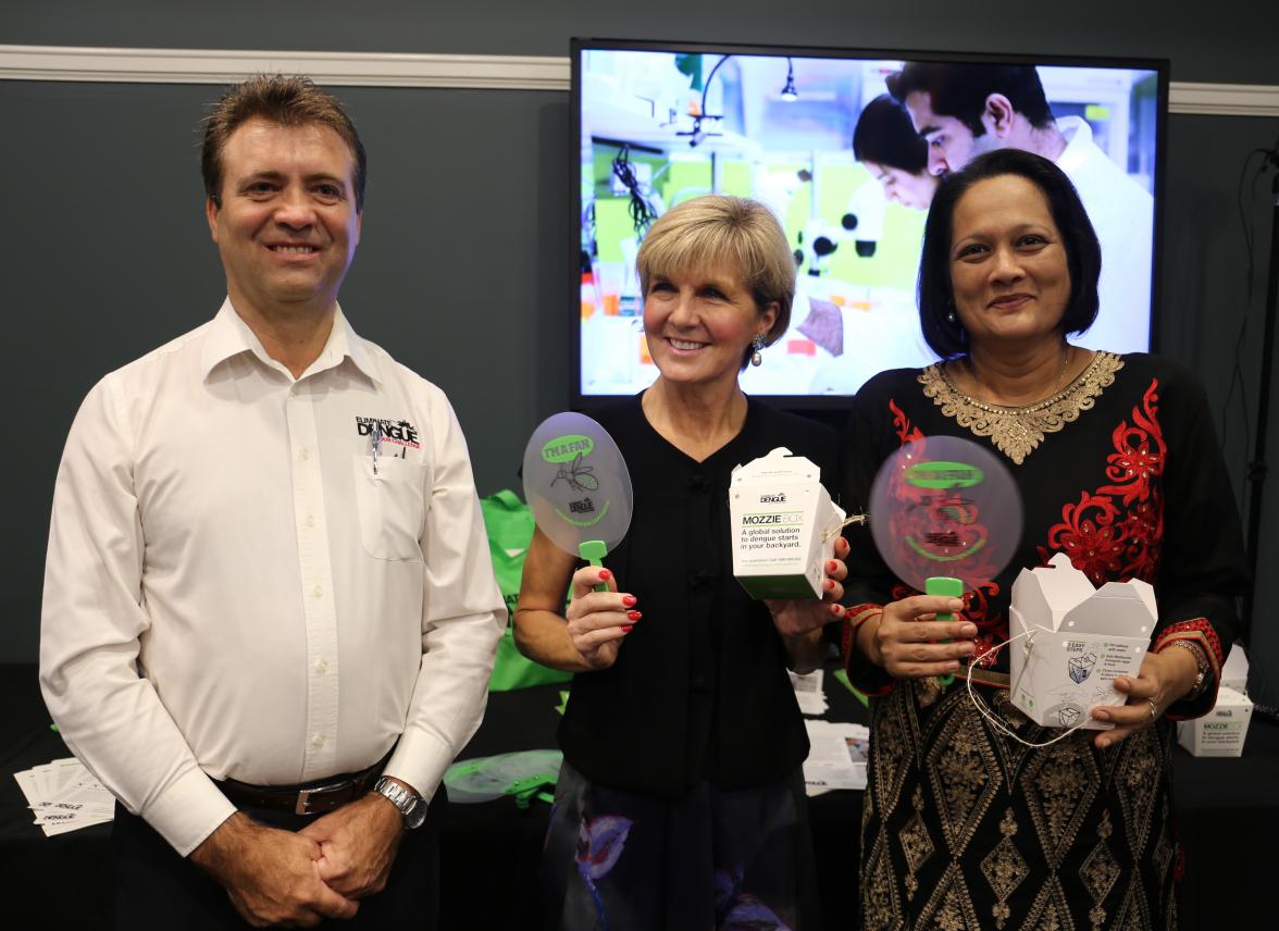 While in Fiji, Minister Julie Bishop launched two new innovationXchange initiatives to combat disease and improve nutrition in the Pacific. She is pictured here at the launch with Fiji’s Minister for Health and Medical Services, the Hon Rosy Akbar.