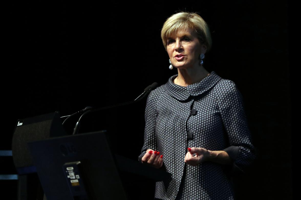 Foreign Minister Julie Bishop speaking about Australia’s Chairing of the Kimberley Process and reform at the opening session of the Kimberley Process Intersessional meeting in Perth on 1 May 2017.